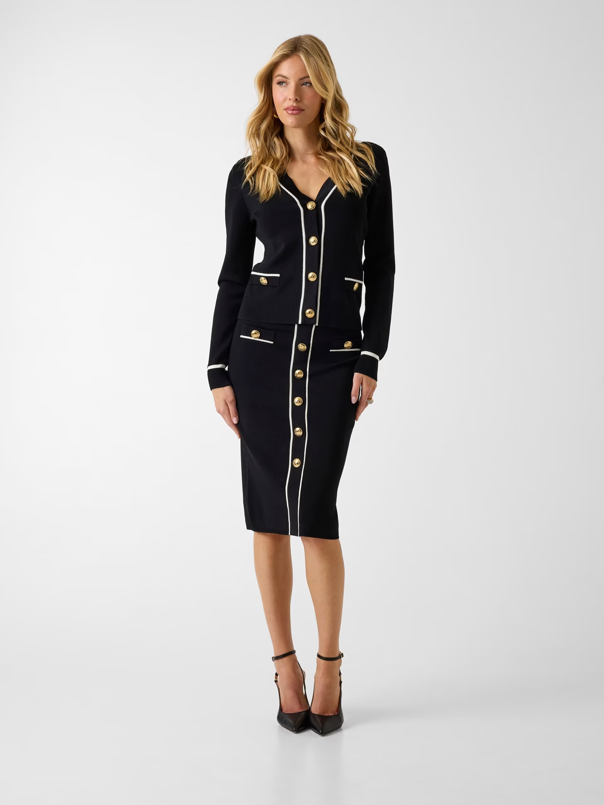 Saia Lápis em Malha NOEMI Preto - Guess Marciano  2