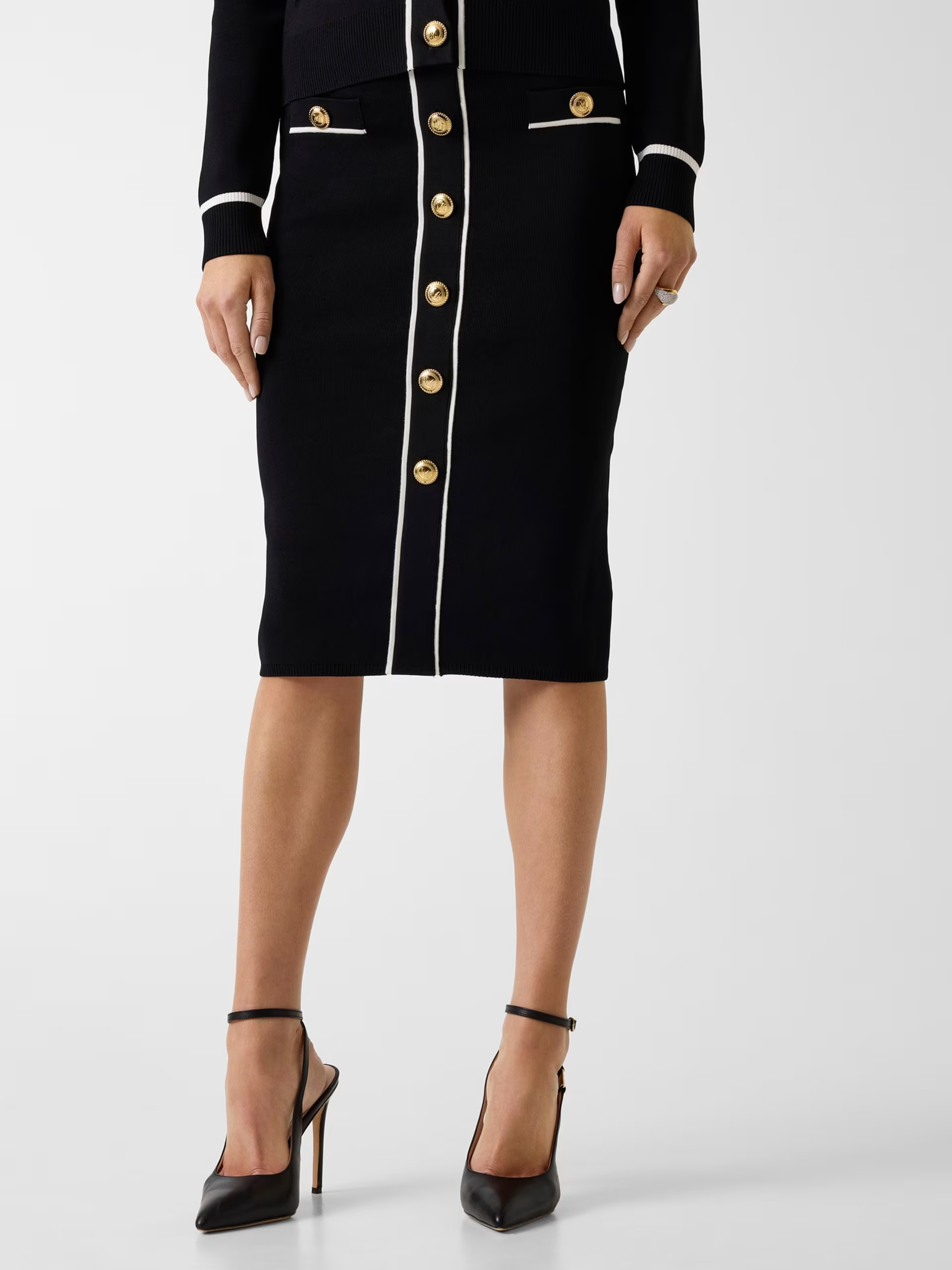 Saia Lápis em Malha NOEMI Preto - Guess Marciano  1