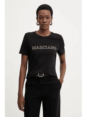 T-shirt MABEL Lettering Preto - Guess Marciano 