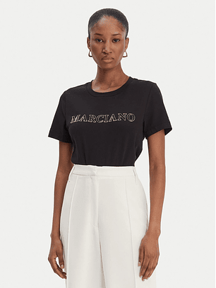 T-shirt MABEL Lettering Preto - Guess Marciano 