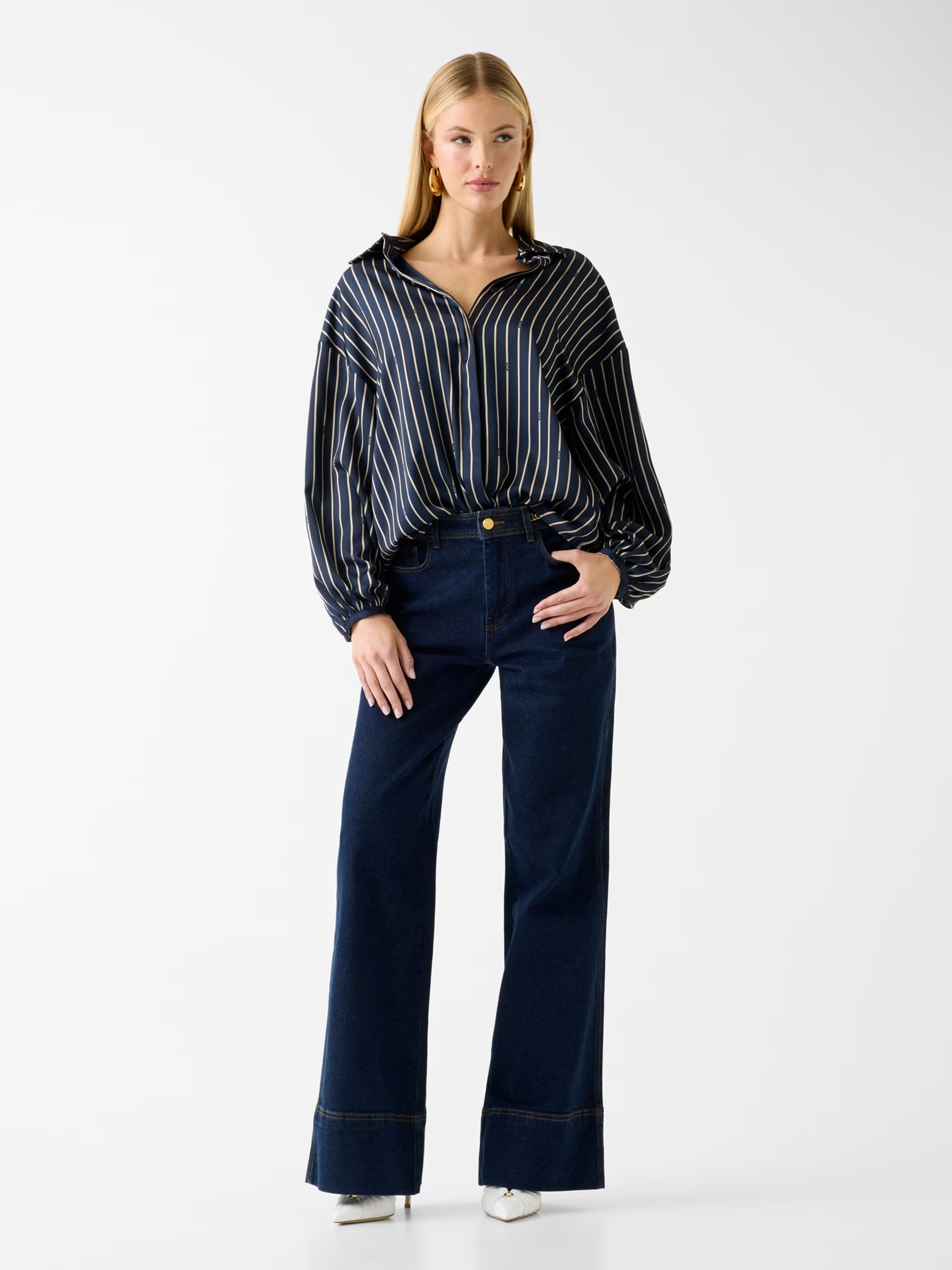 Camisa FATOU de Riscas Azul e Bege - Guess Marciano 2