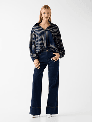 Camisa FATOU de Riscas Azul e Bege - Guess Marciano