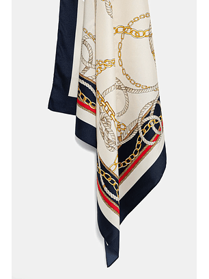 Lenço Correntes Azul e Bege  - Guess Marciano