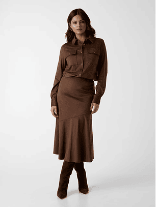 Camisa NUNZIA em Pele de Pêssego Castanho - Guess