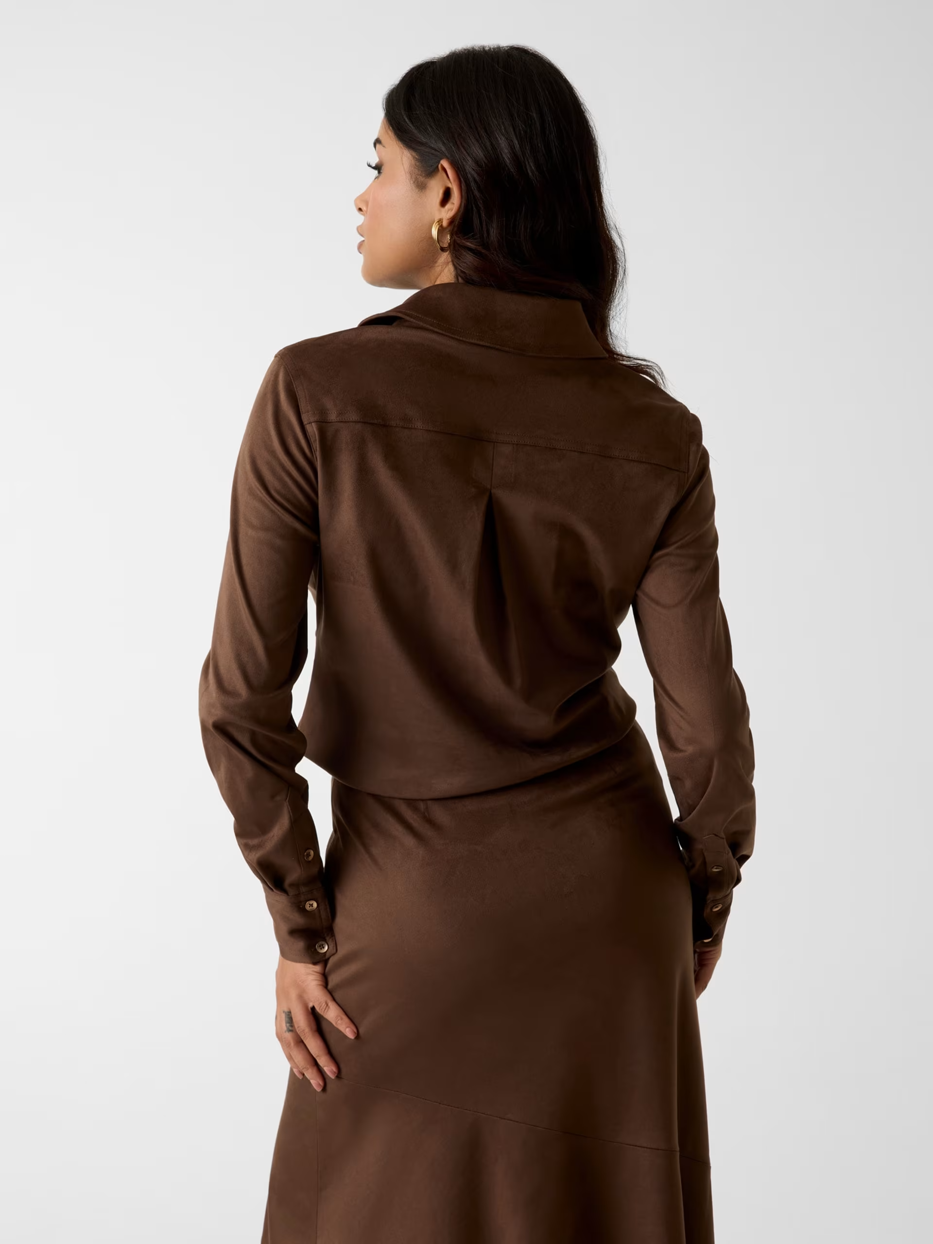 Camisa NUNZIA em Pele de Pêssego Castanho - Guess 3