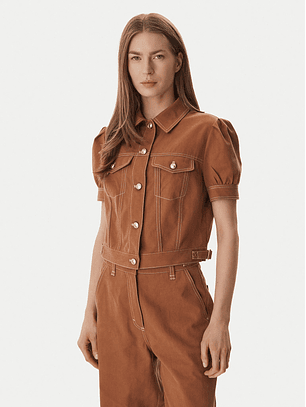 Blusa CORELINE Manga Curta Camel - Guess 