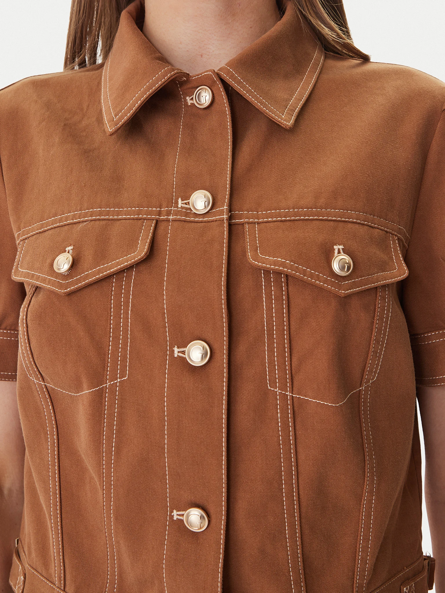 Blusa CORELINE Manga Curta Camel - Guess  5