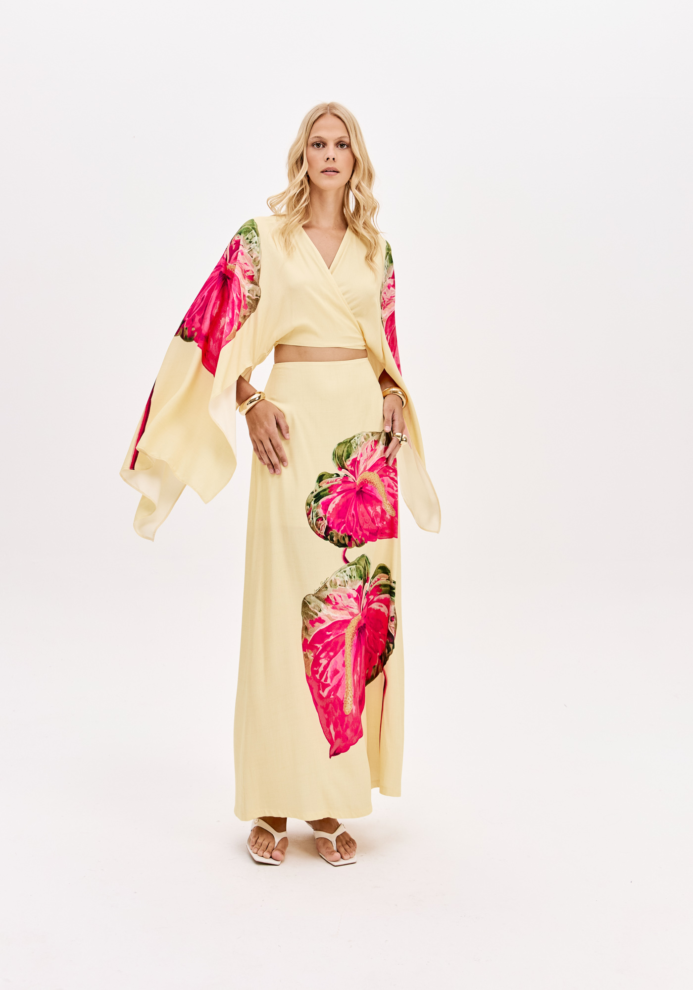 Saia Comprida FRENCH FLOWER Amarelo - Lança Perfume 2