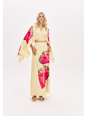 Saia Comprida FRENCH FLOWER Amarelo - Lança Perfume