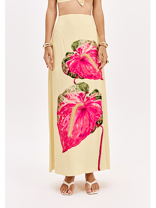 Saia Comprida FRENCH FLOWER Amarelo - Lança Perfume