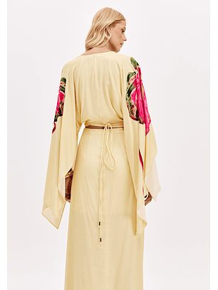 Blusa Mangas Fluidas FRENCH FLOWER Amarelo - Lança Perfume