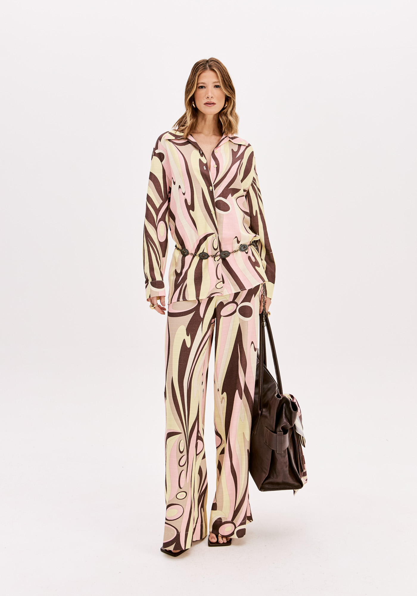 Camisa Estampa SORBET WAVES Amarelo e Rosa - Lança Perfume  2