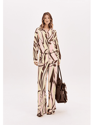 Camisa Estampa SORBET WAVES Amarelo e Rosa - Lança Perfume 