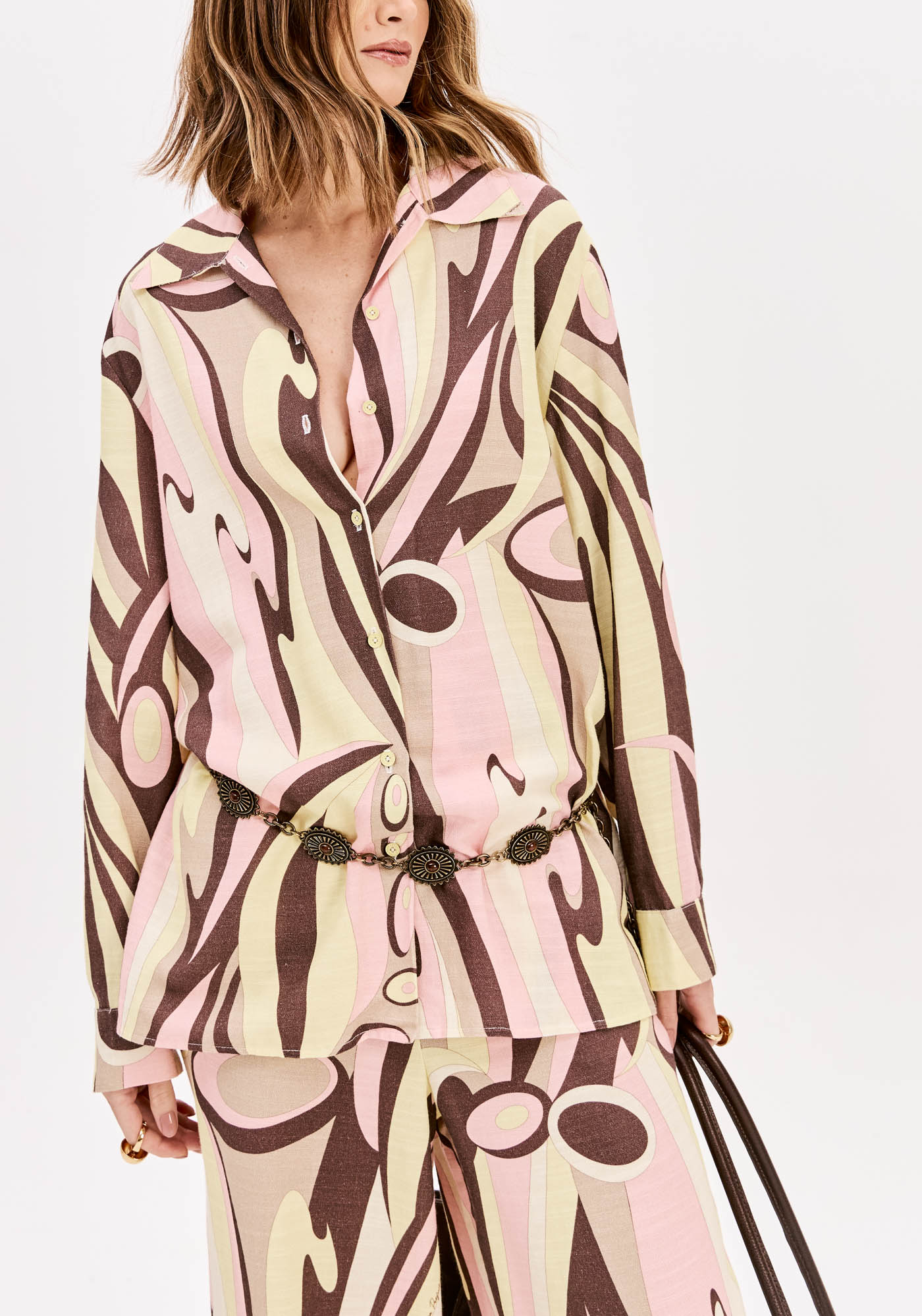 Camisa Estampa SORBET WAVES Amarelo e Rosa - Lança Perfume  3