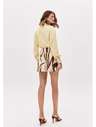 Saia Estampa SORBET WAVES Amarelo e Rosa - Lança Perfume