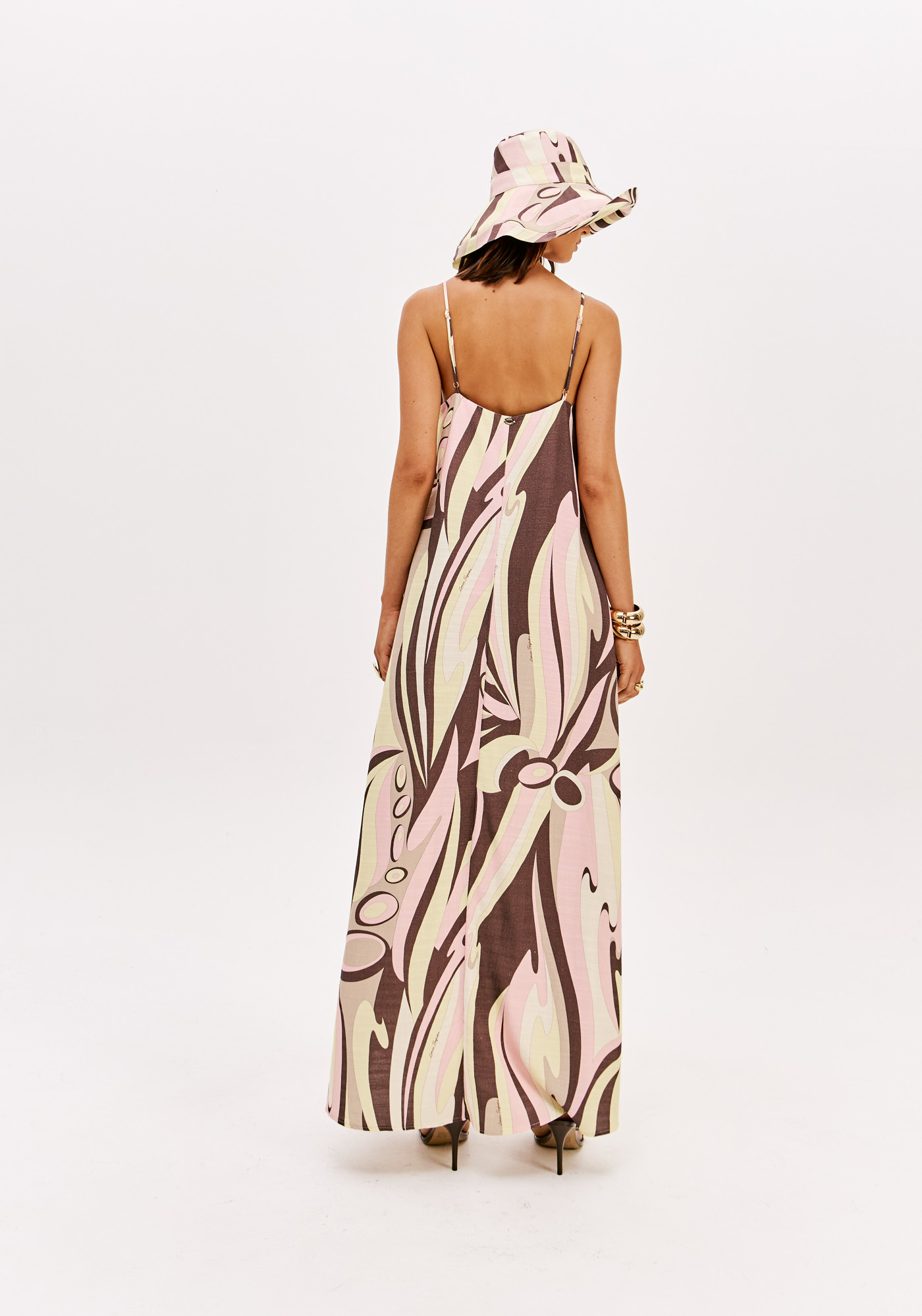 Vestido Comprido Estampa SORBET WAVES Amarelo e Rosa - Lança Perfume  2