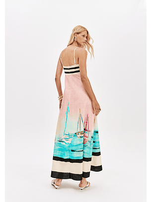 Vestido Comprido COAST RIVIERA Rosa - Lança Perfume