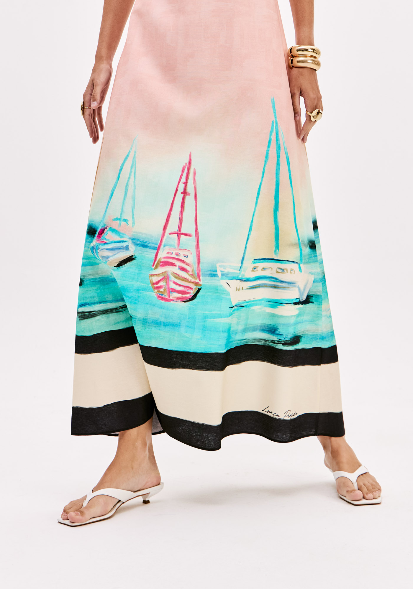 Vestido Comprido COAST RIVIERA Rosa - Lança Perfume 3