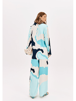 Calças Largas MARINE COAST Azul - Lança Perfume 