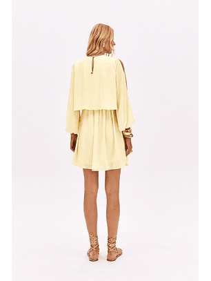 Vestido Curto com Mangas Abertas Amarelo - Lança Perfume 