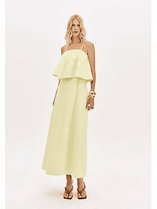 Vestido Comprido de Alças Amarelo - Lança Perfume 