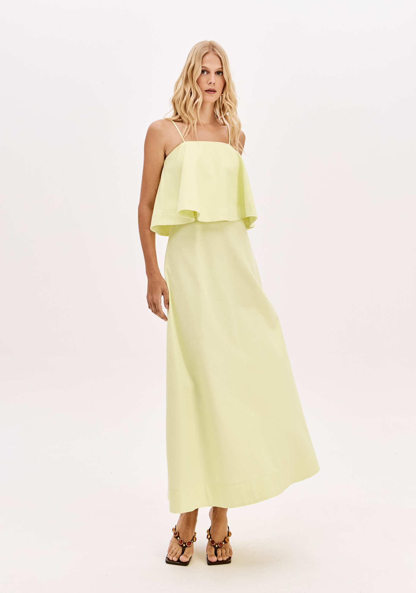 Vestido Comprido de Alças Amarelo - Lança Perfume  2