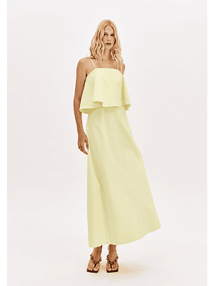 Vestido Comprido de Alças Amarelo - Lança Perfume 