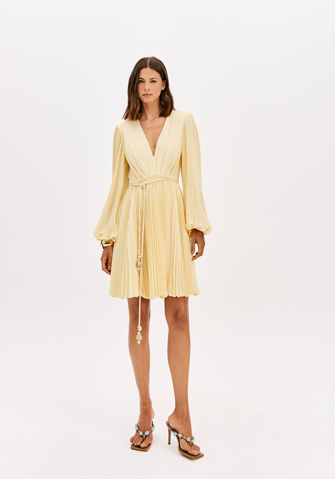 Vestido Curto Pliassado Amarelo - Lança Perfume  2