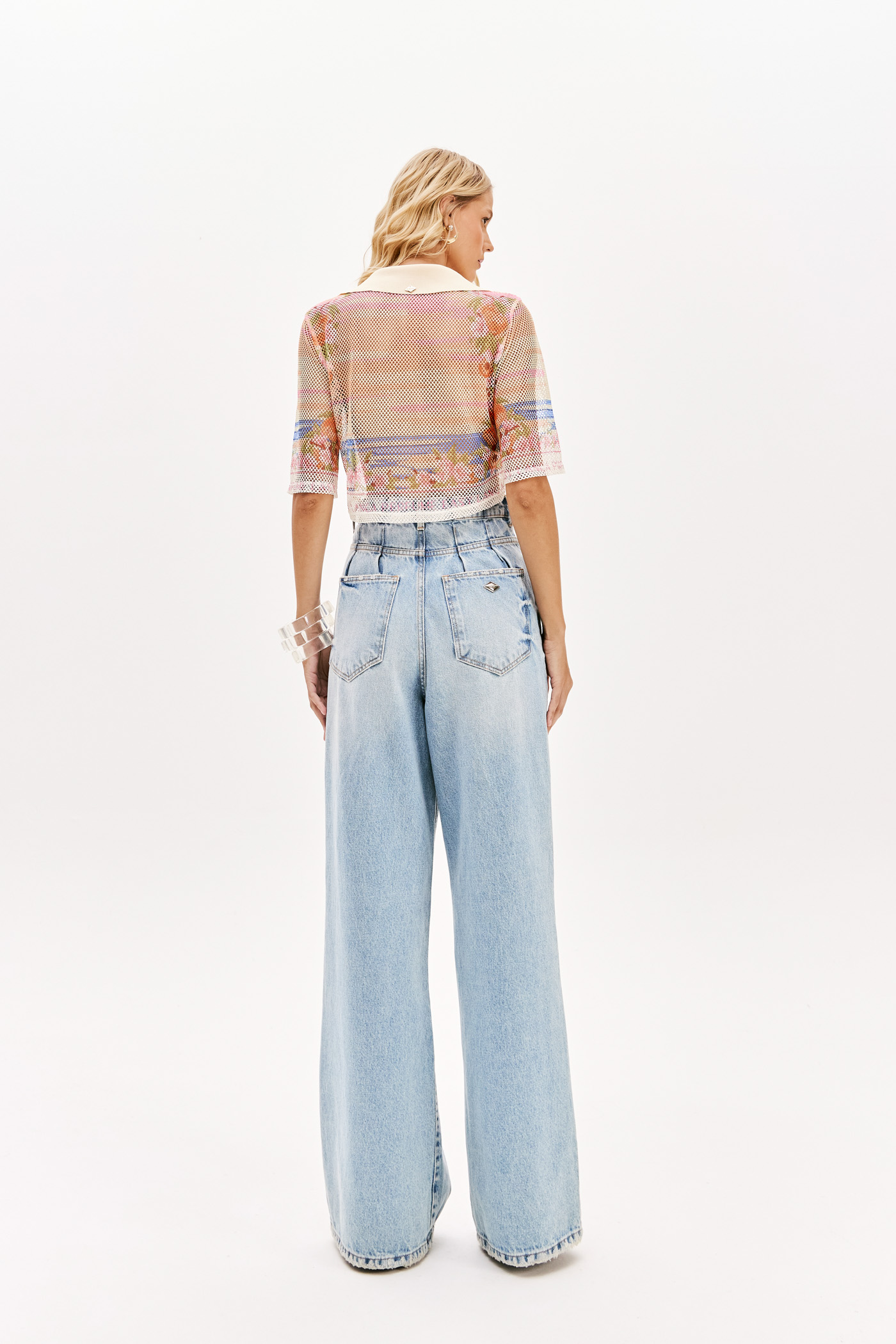 Polo Curto em Rede FRESH SUNSET Rosa Multi - Lança Perfume 3