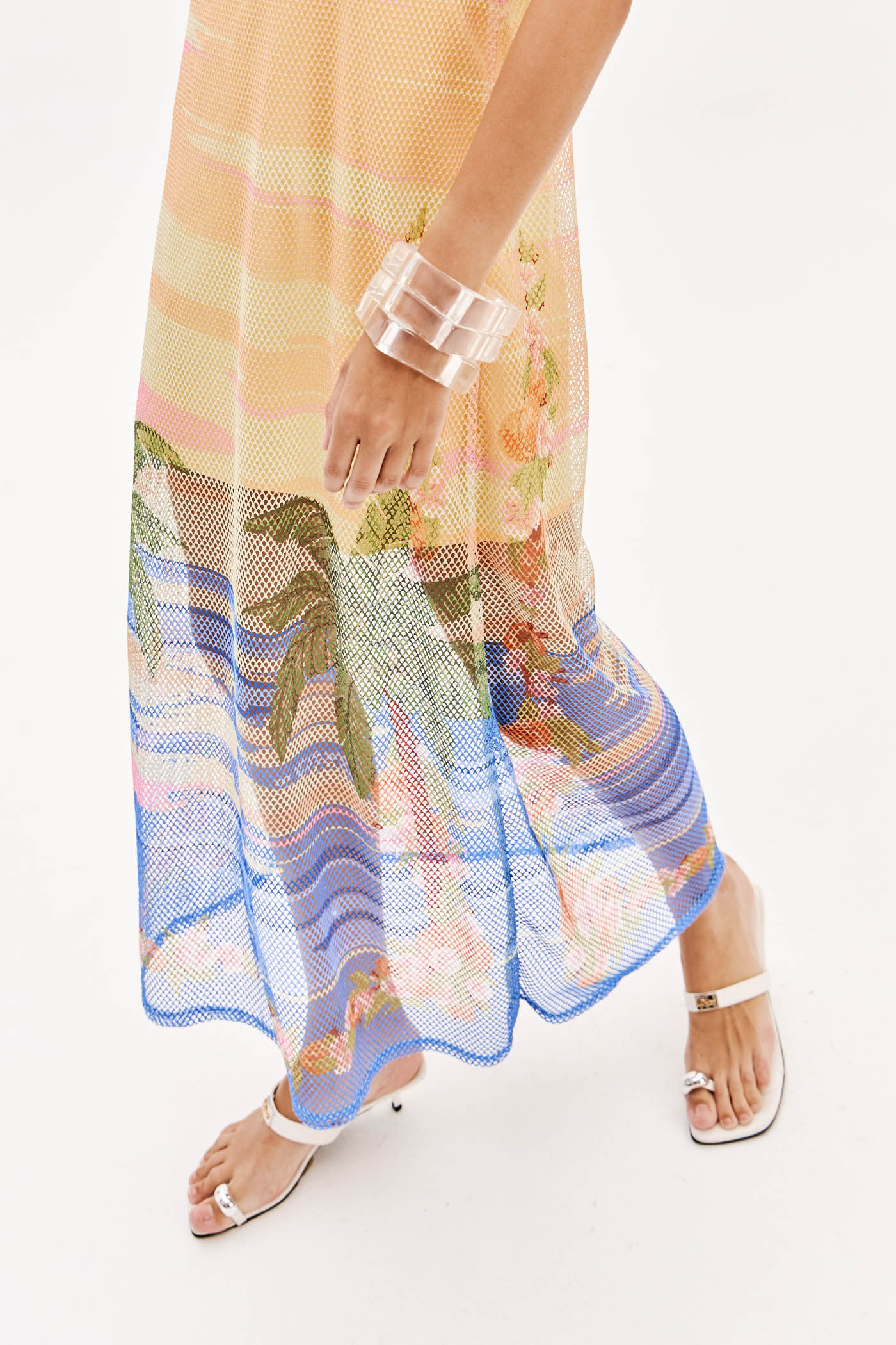 Vestido Comprido em Rede FRESH SUNSET Multi - Lança Perfume 4