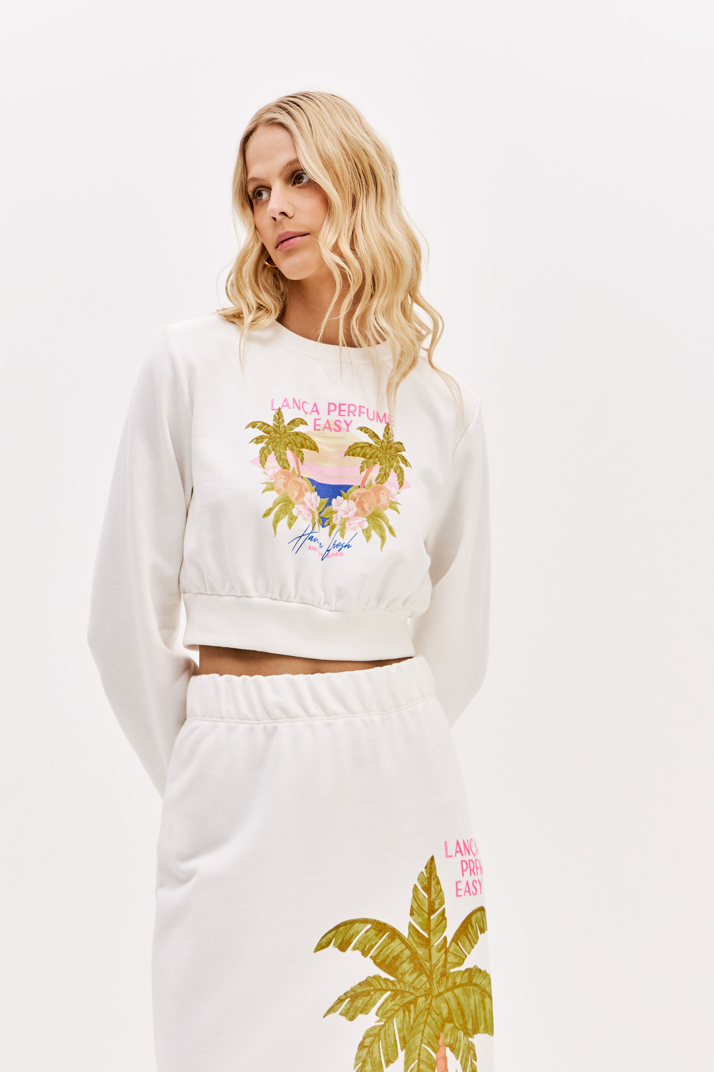 Sweat Curta Plameira Branco - Lança Perfume  2