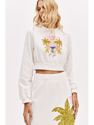 Sweat Curta Plameira Branco - Lança Perfume 