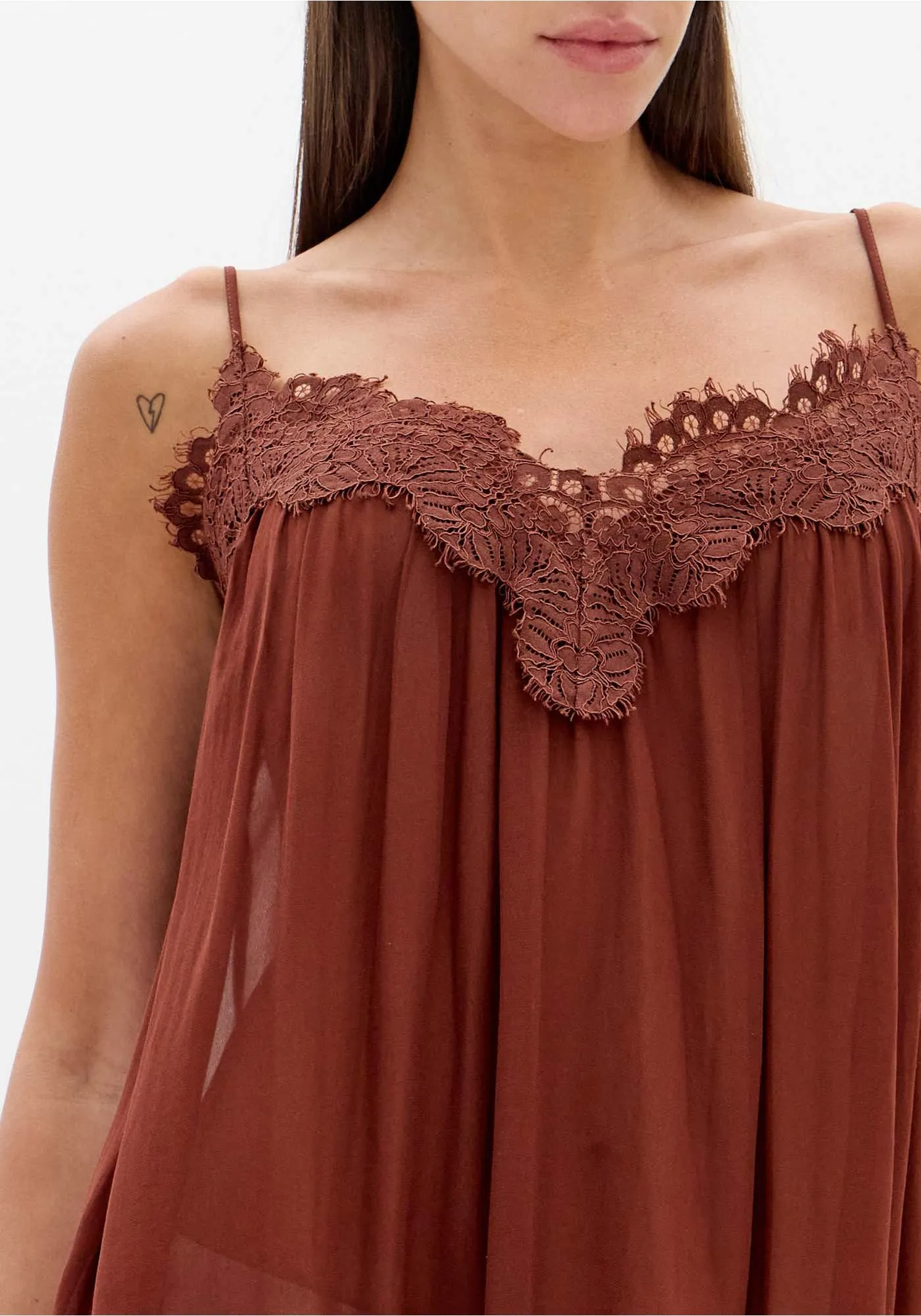 Top de Alças com Renda Castanho - Lança Perfume 3