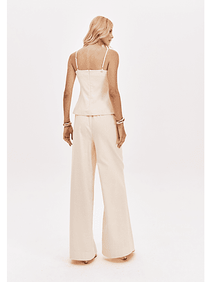 Calças Wide Leg em Cru - Lança Perfume