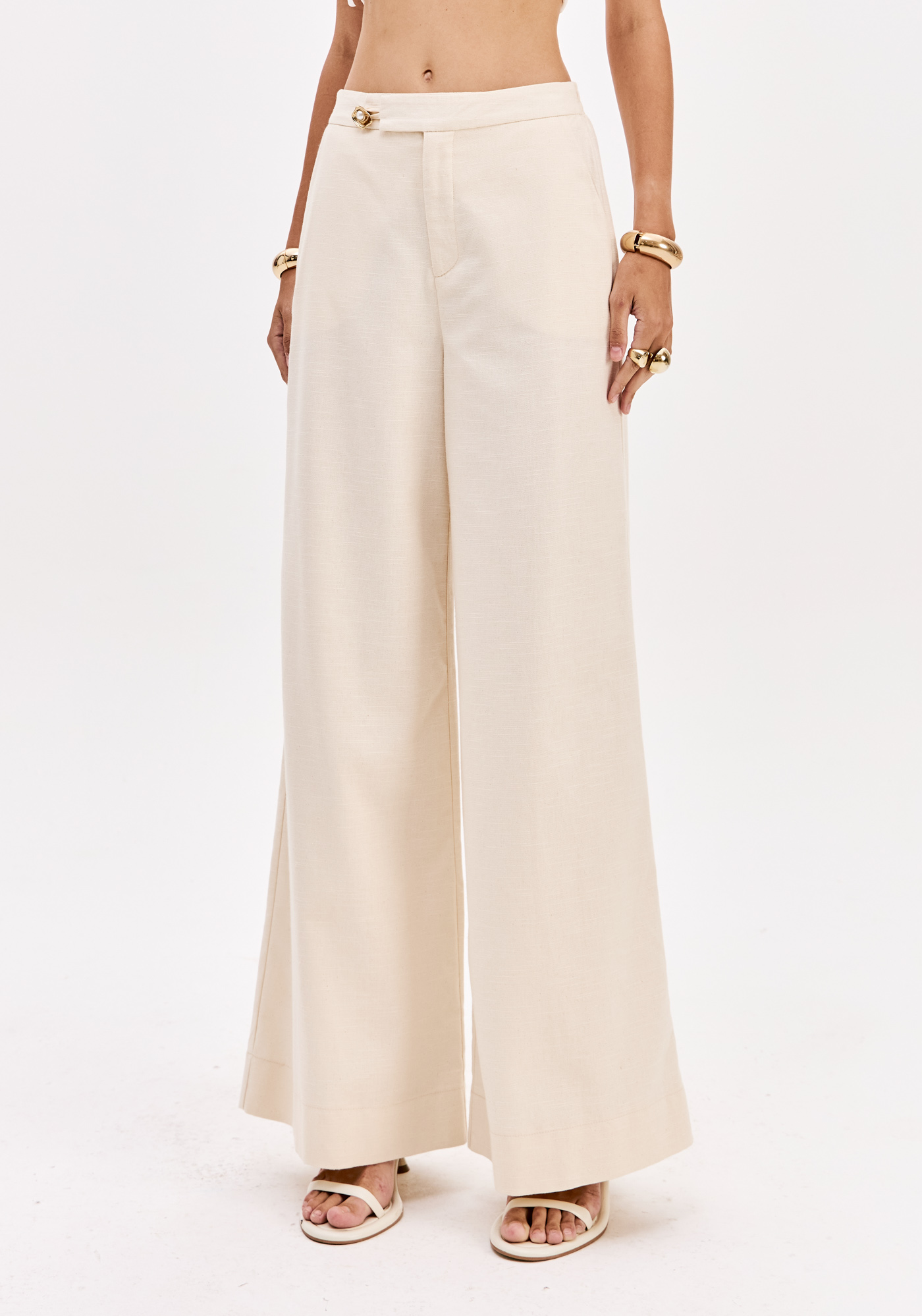 Calças Wide Leg em Cru - Lança Perfume 1
