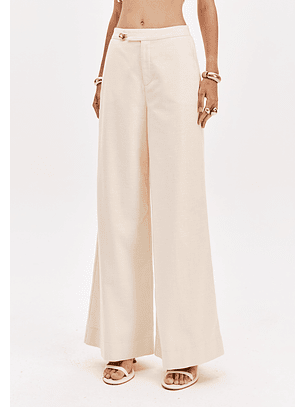 Calças Wide Leg em Cru - Lança Perfume