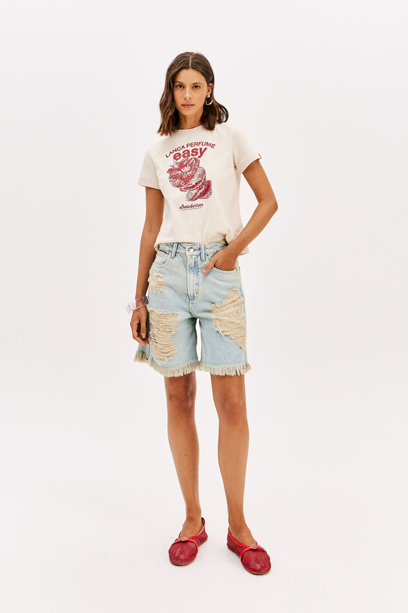 Calções Compridos Ganga Clara - Lança Perfume 2