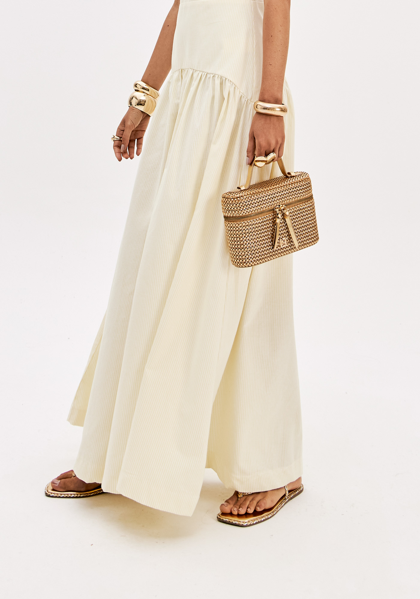 Vestido Comprido Riscas Amarelo - Lança Perfume  3