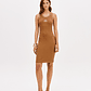 Vestido de Cavas Justo e Curto Camel - Lança Perfume - COPIE - Miniatura 2