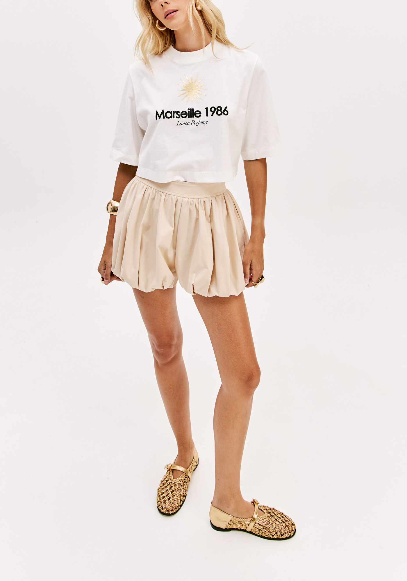 Saia Calção Balão Bege - Lança Perfume 4