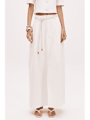 Saia com cinto Corda Comprida Branco - Lança Perfume 