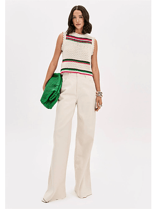 Top de cavas Tricô Bege Multi - Lança Perfume