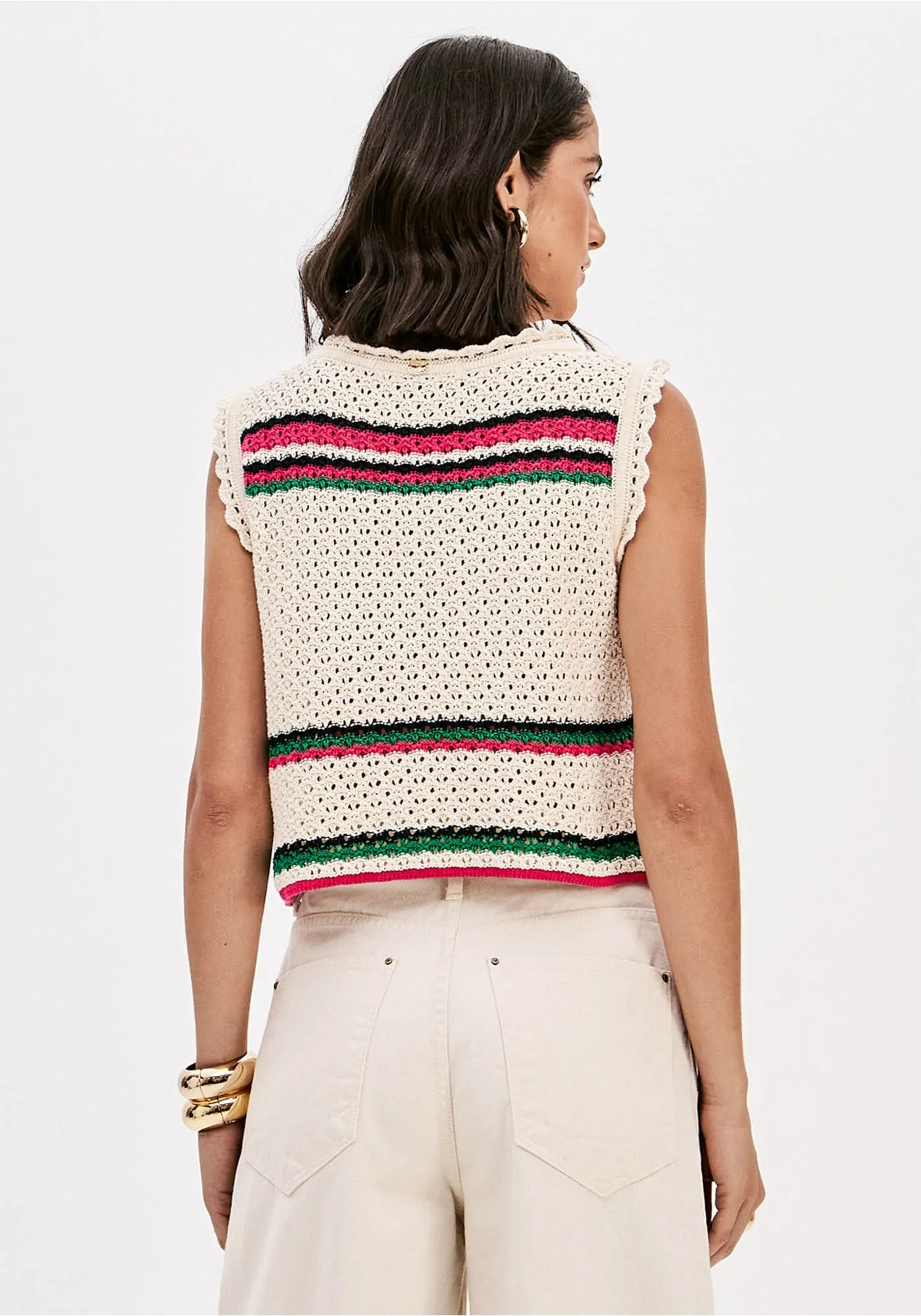 Top de cavas Tricô Bege Multi - Lança Perfume 4