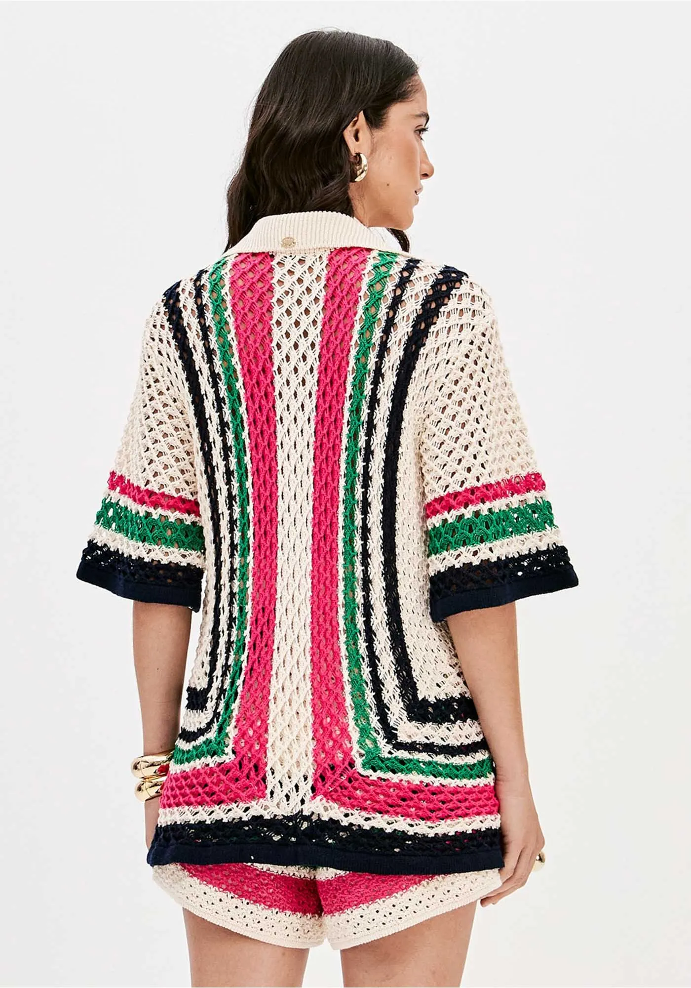 Camisa em Tricô Bege Multi - Lança Perfume 6