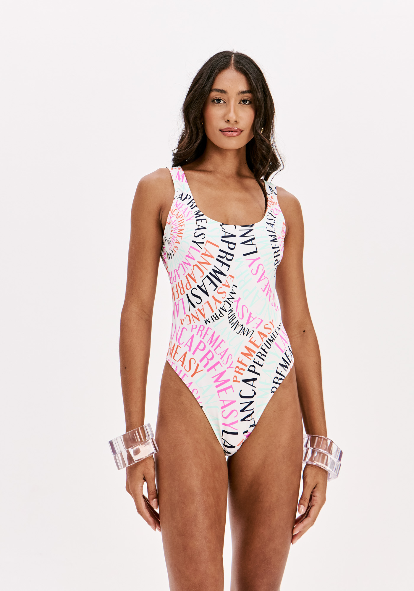 Fato de Banho FRACTAL NAME Branco Multi - Lança Perfume  1