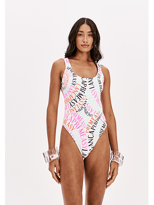 Fato de Banho FRACTAL NAME Branco Multi - Lança Perfume 