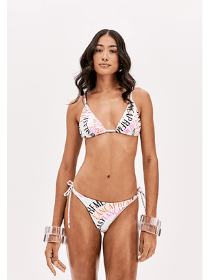 Biquíni Triangular FRACTAL NAME Branco Multi - Lança Perfume 