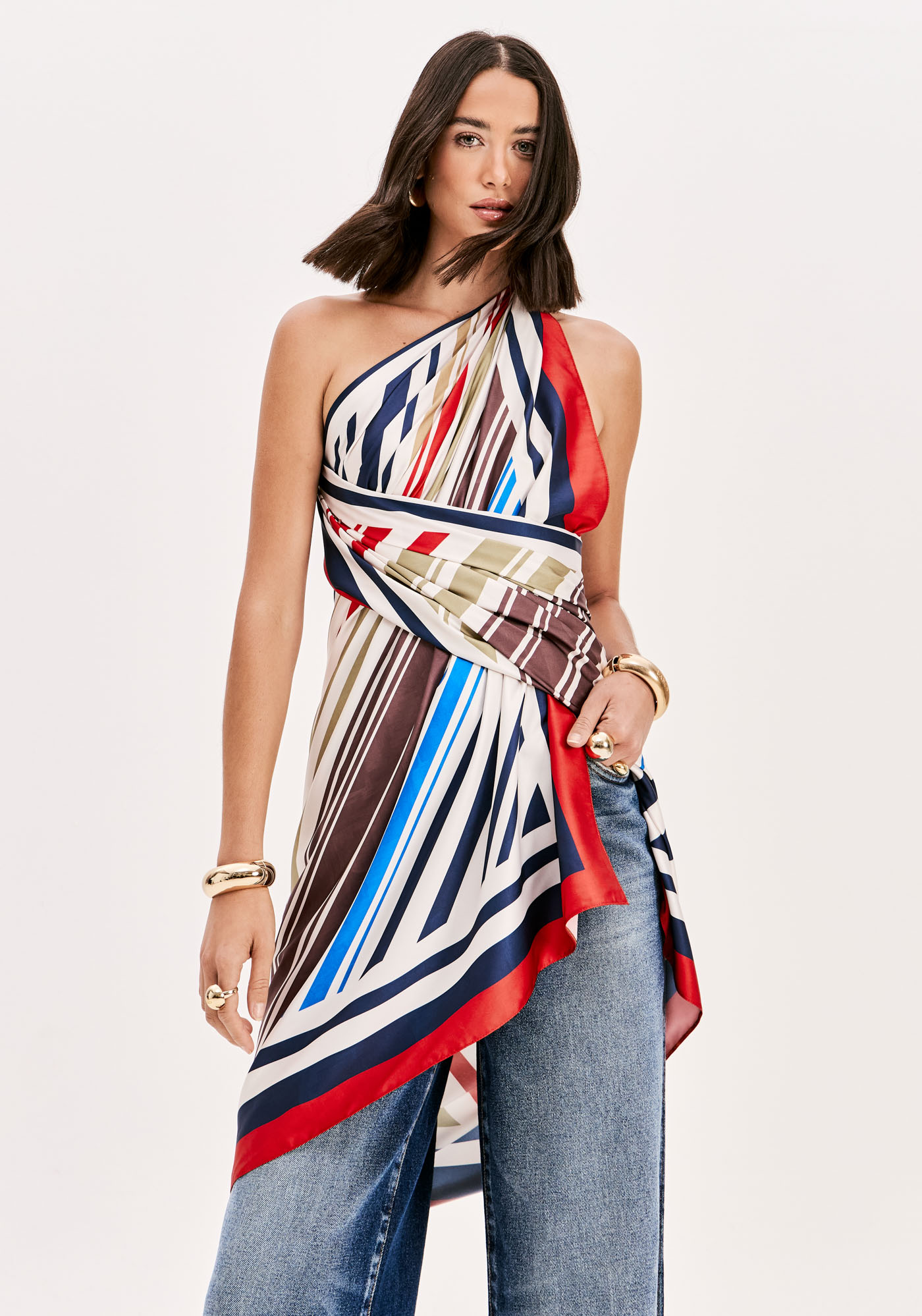 Lenço Pareo MEDITERRANEAN STRIPES Multi - Lança Perfume  1