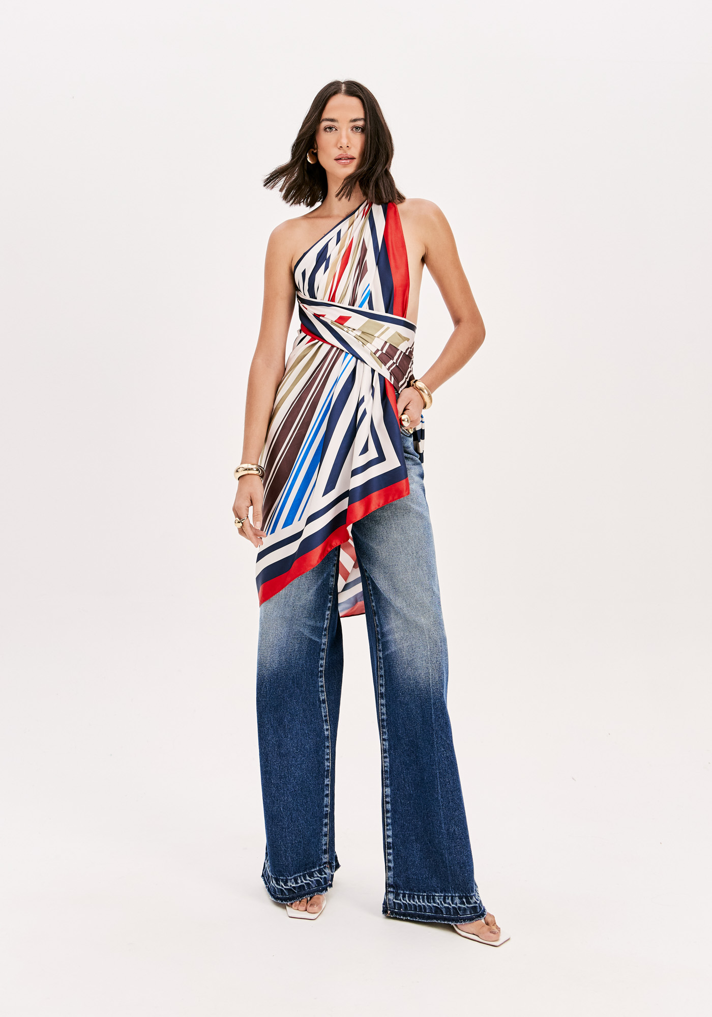 Lenço Pareo MEDITERRANEAN STRIPES Multi - Lança Perfume  5