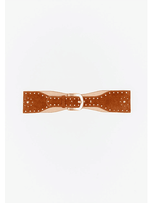 Cinto Largo Camurça Camel - Lança Perfume 